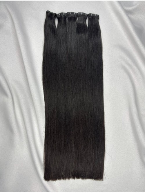 Βιετναμέζικα μαλλιά Genius Weft 60 cm - σκούρο καστανό/μαύρο 1B