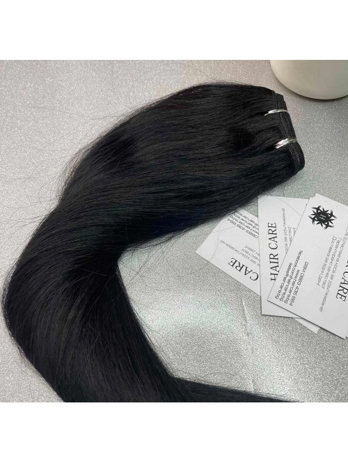 Φυσικά μαλλιά Remy 65 cm - μαύρο 01