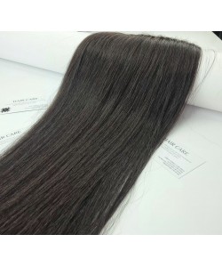 Păr natural Remy 65 cm - șaten închis/negru 1B
