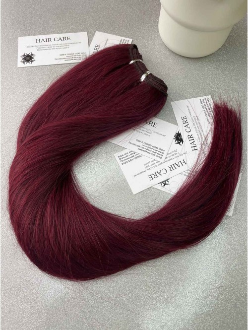 Natural Remy Hair for Extensions – 55 cm, Dark Mahogany 99J