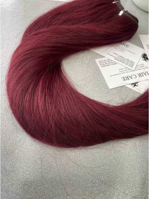 Natural Remy Hair for Extensions – 55 cm, Dark Mahogany 99J