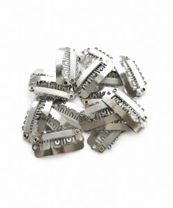 Clipsuri argintii pentru extensii de păr, 28 mm