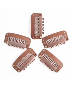 Clipsuri șaten deschis pentru extensii de păr, 28 mm Clipsuri șaten deschis pentru extensii de păr, 28 mm