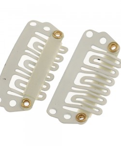 Clipsuri albe pentru extensii de păr, 28 mm Clipsuri albe pentru extensii de păr, 28 mm