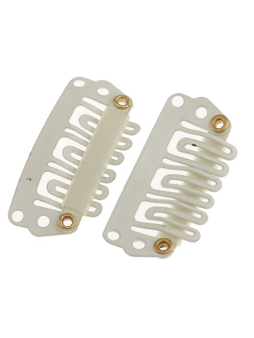 White clips for hair extensions 28mm White clips for hair extensions 28mm